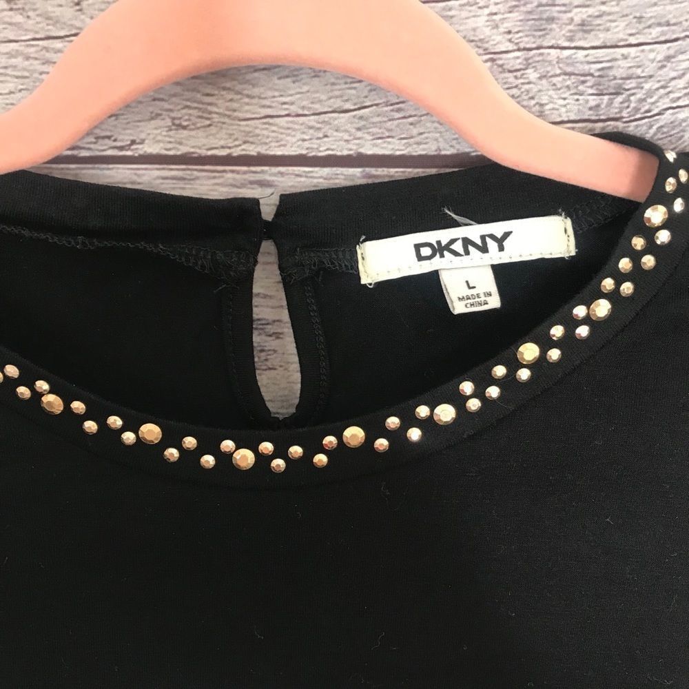 DKNY Girls Black Long Sleeve w/ Sheer arm Cutouts - Picture 3 of 6